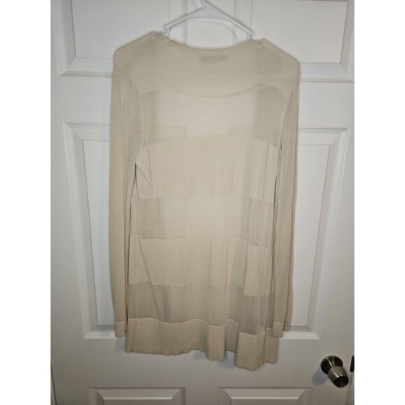 COPY - Ann Taylor LOFT Cardigan Tan Women's M Medium Cream Open Front Sweater D… - Picture 3 of 3